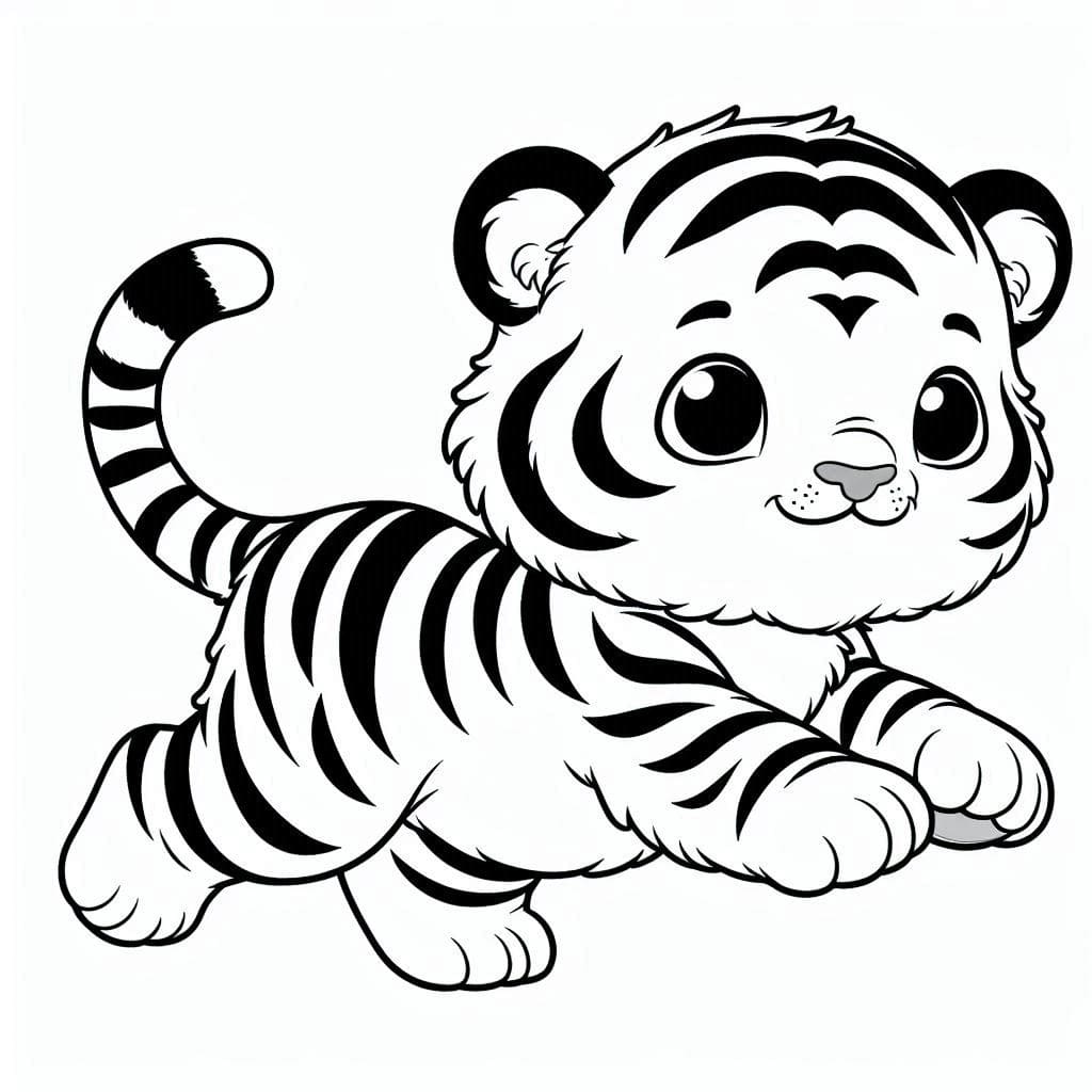 Desenho deFilhote de Tigre Correndo para colorir