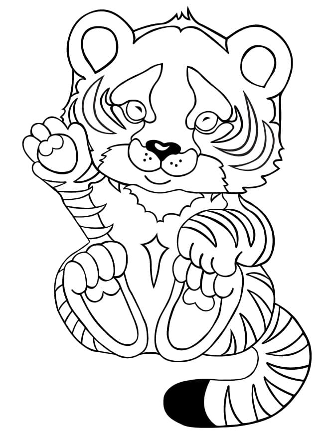 Desenho deFilhote de Tigre Feliz para colorir