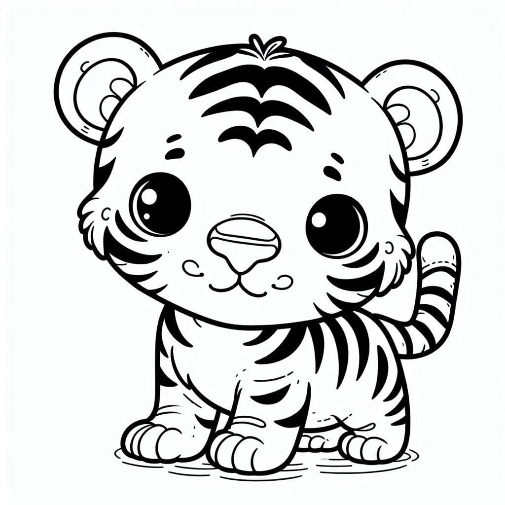 Desenho deFilhote de Tigre Fofo para colorir