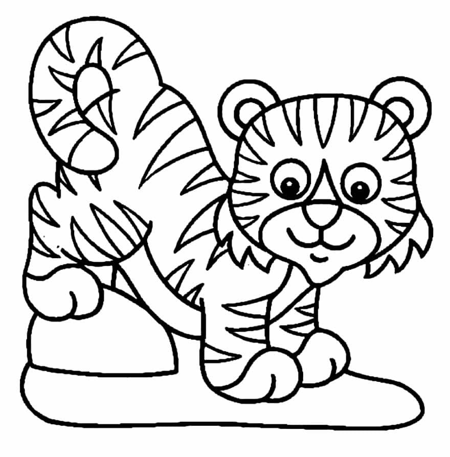 Desenho deFilhote de Tigre Grátis para colorir