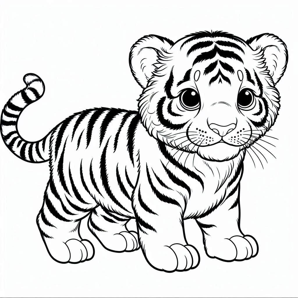 Desenhos de Filhote de Tigre para colorir