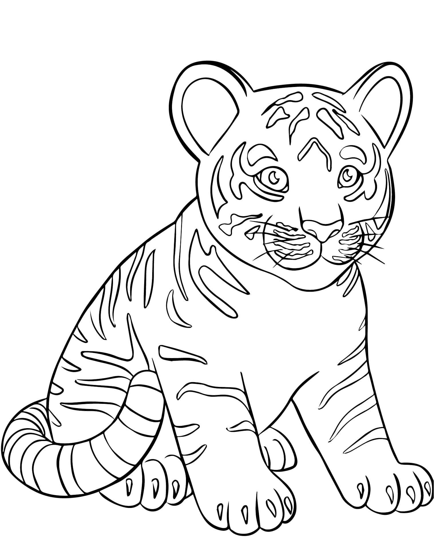 Desenho deFilhote de Tigre Normal para colorir