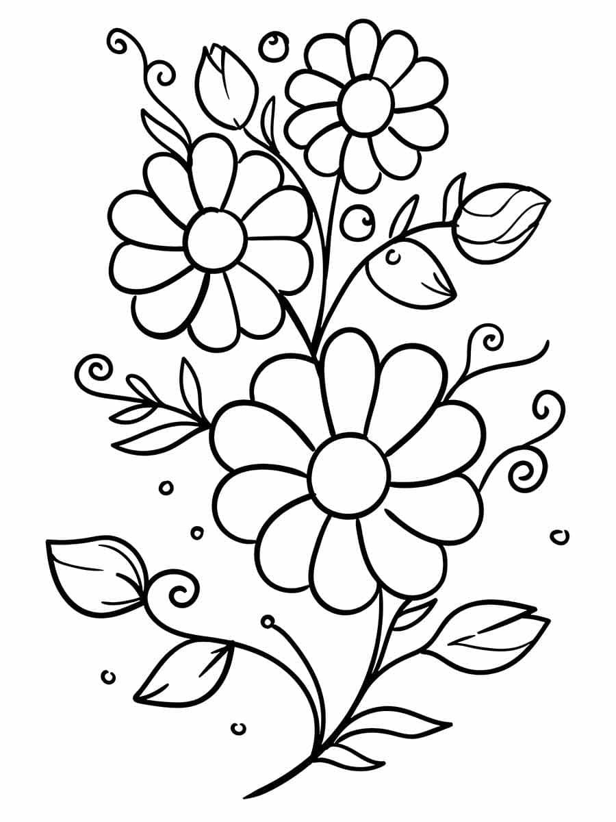 Desenho deFlores Grátis para colorir