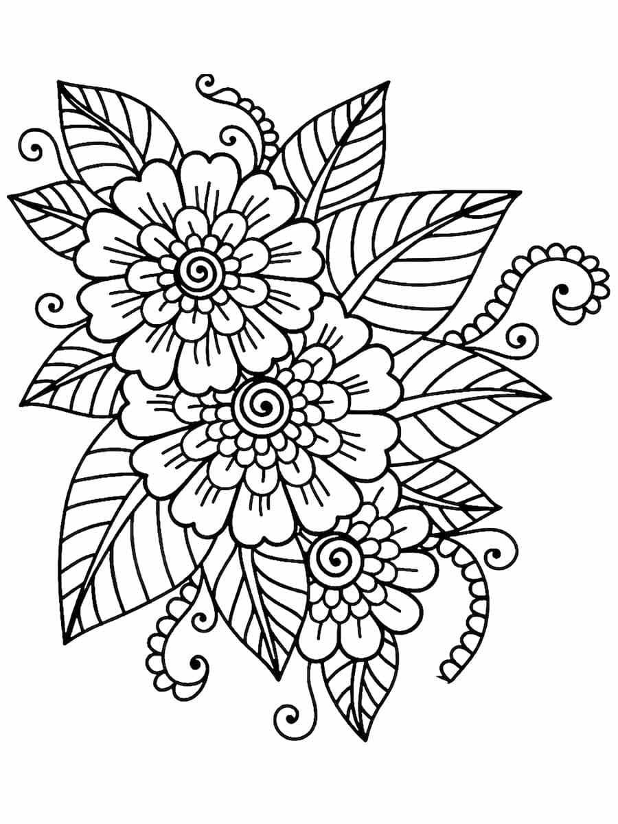 Desenho deFlores Maravilhosas para colorir