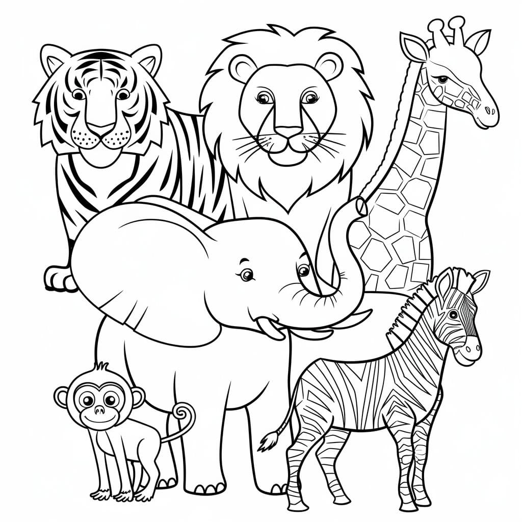 Desenho deFoto de Animais Fofos para colorir