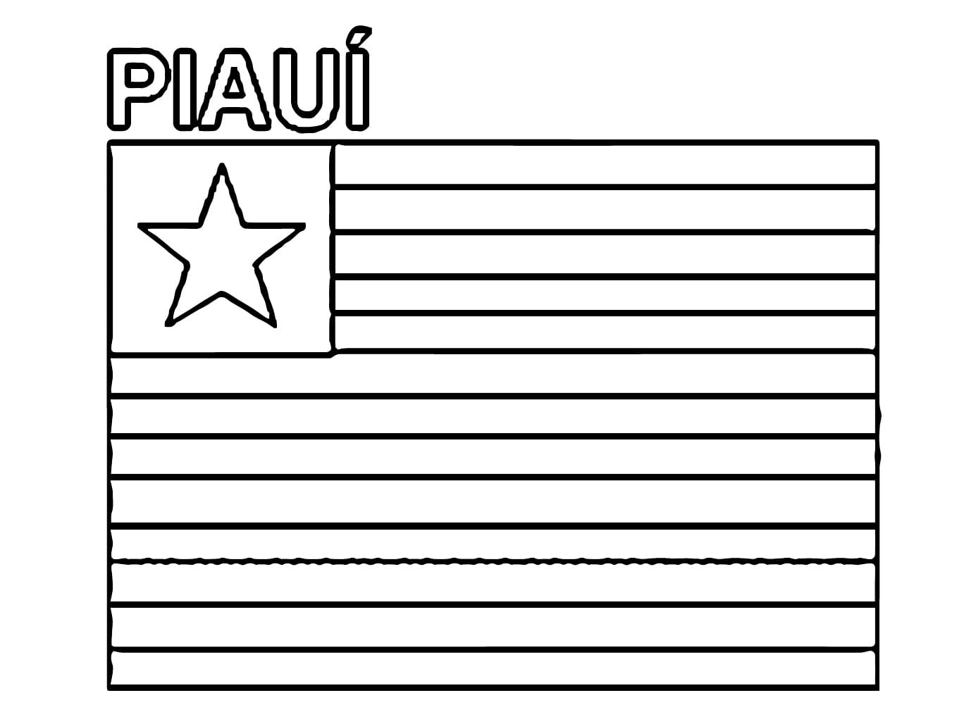 Desenho deFoto de Bandeira do Piauí para colorir