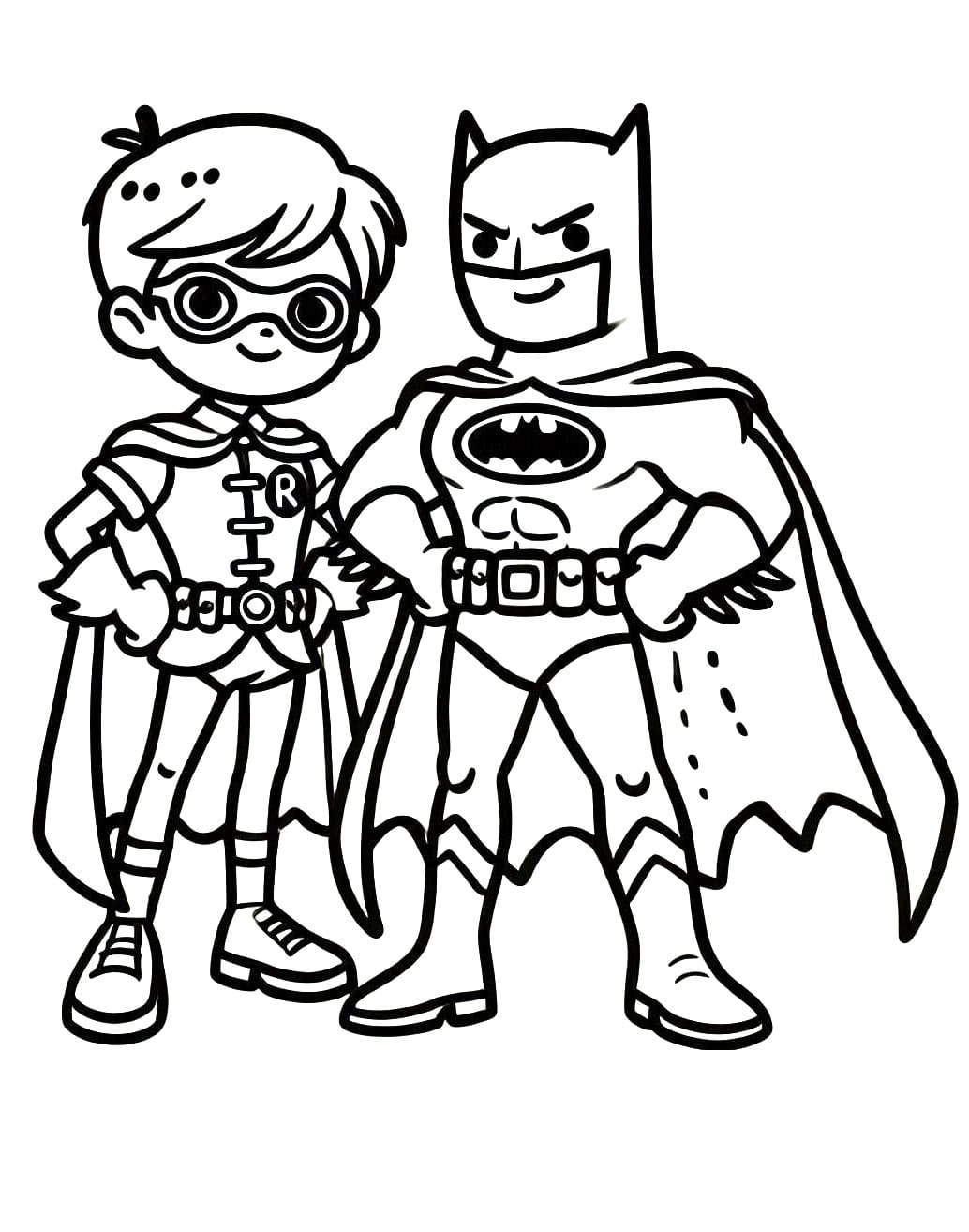 Desenho deFoto de Batman e Robin para colorir