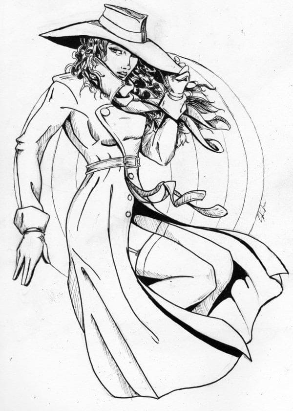 Desenho deFoto de Carmen Sandiego para colorir