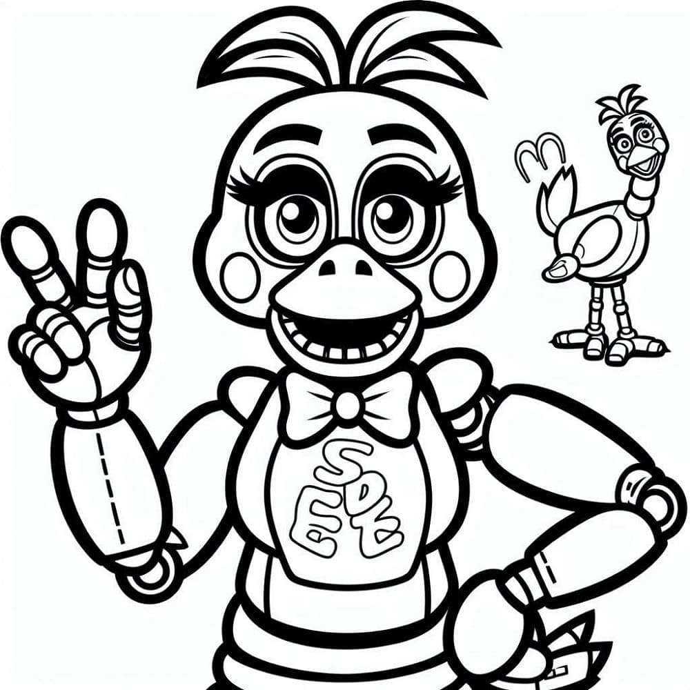 Desenho deFoto de Chica Fnaf para colorir