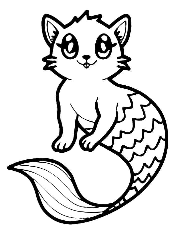 Desenho deFoto de Gato Sereia para colorir