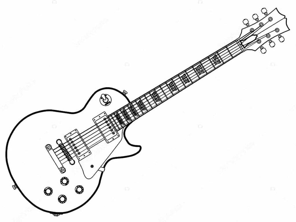 Desenho deFoto de Guitarra para colorir