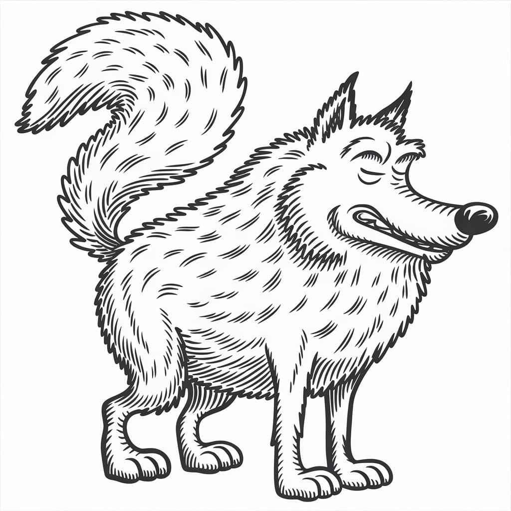 Desenho deFoto de Lobo Mau para colorir