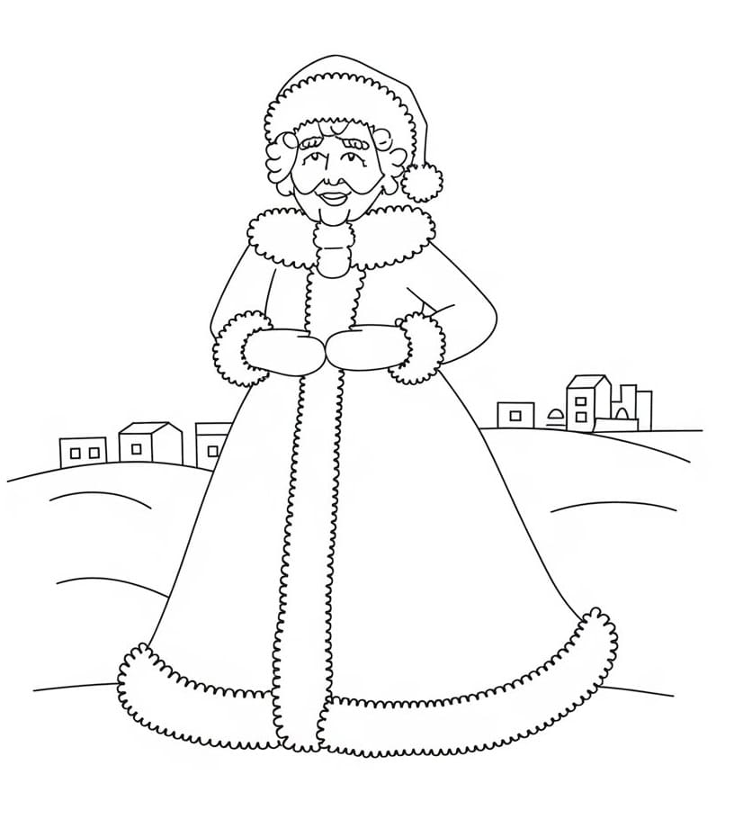 Desenho deFoto de Mamãe Noel para colorir