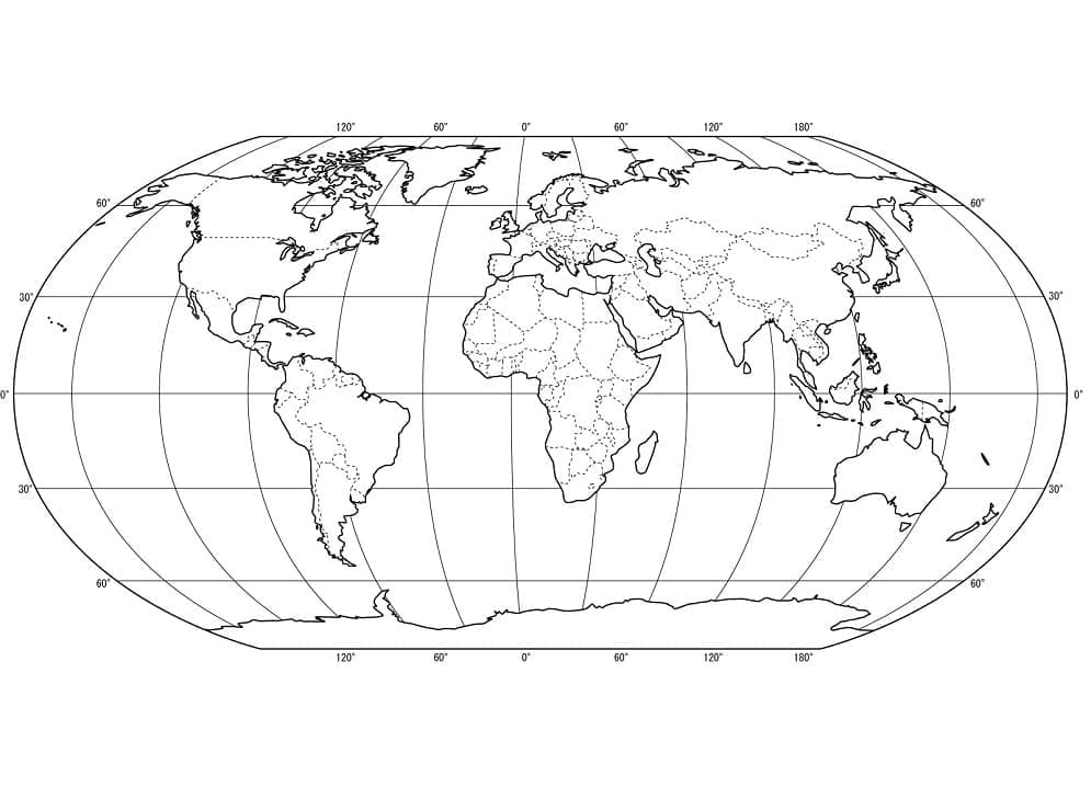 Desenho deFoto de Mapa Mundi para colorir