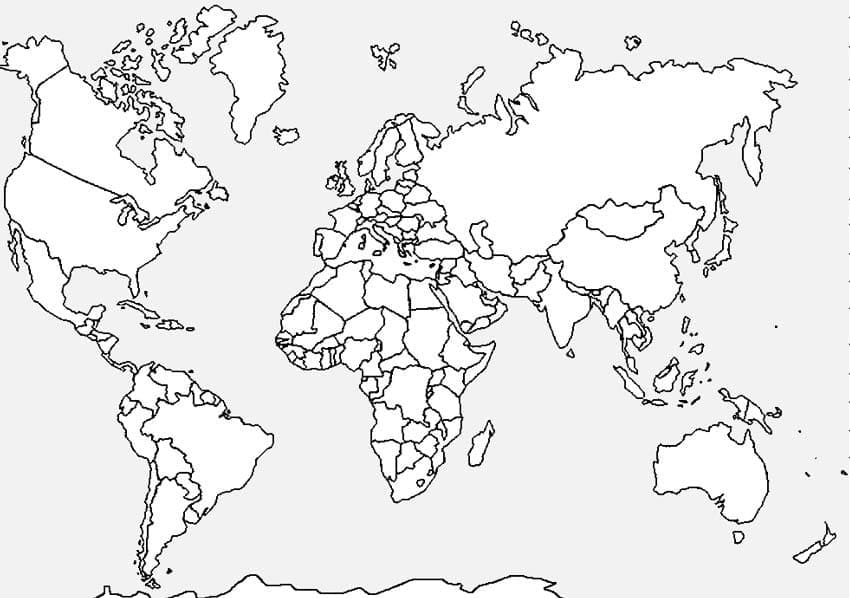 Desenho deFoto de Mapa Mundial para colorir