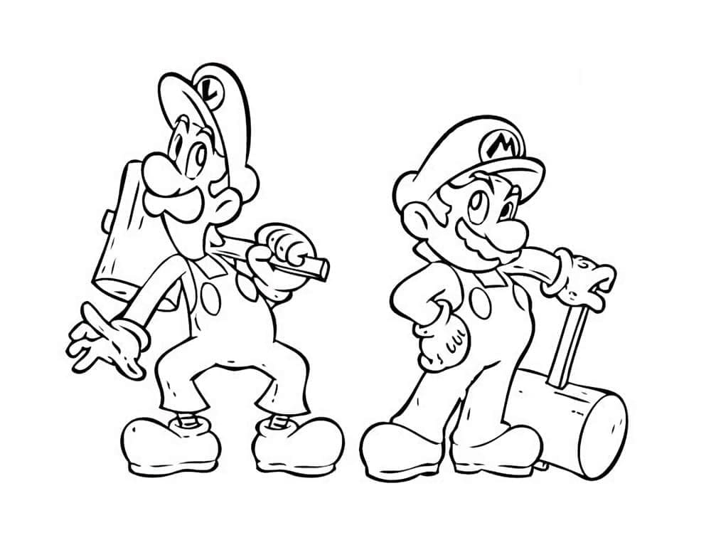 Desenho deFoto de Mario e Luigi para colorir