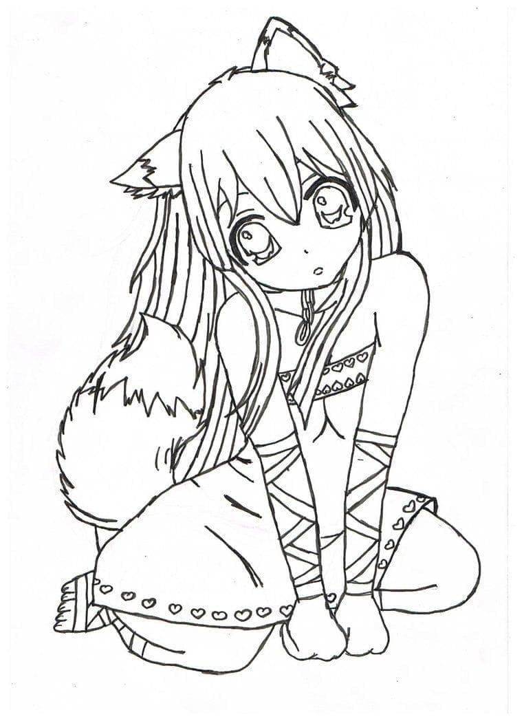 Desenho deFoto de Menina Anime para colorir