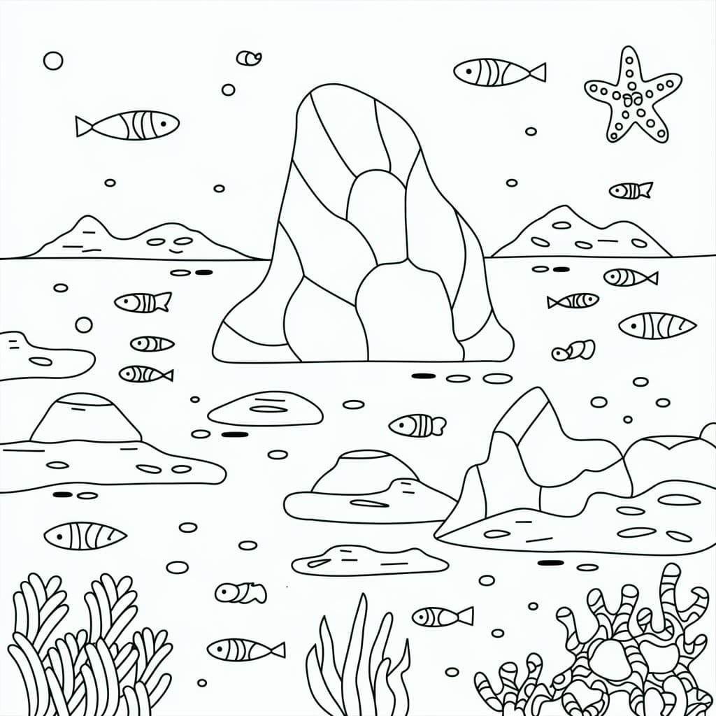 Desenho deFundo do Mar Para Crianças de 1 Ano para colorir