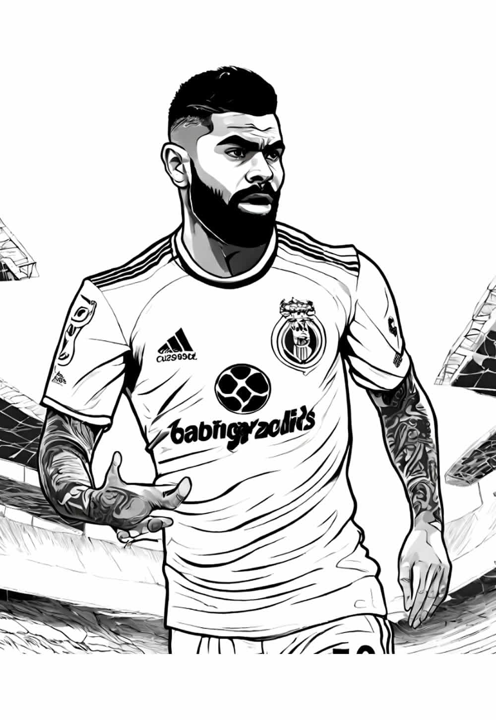 Desenho deGabigol Jogador de Futebol Brasileiro para colorir