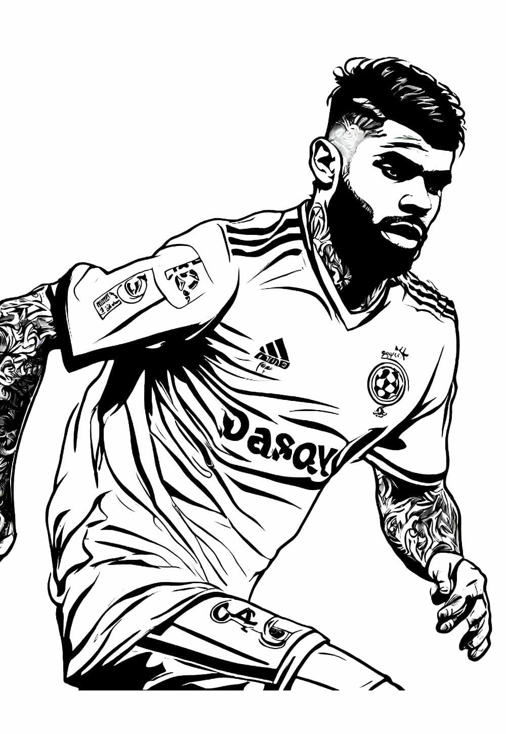 Desenho deGabigol Jogador de Futebol para colorir