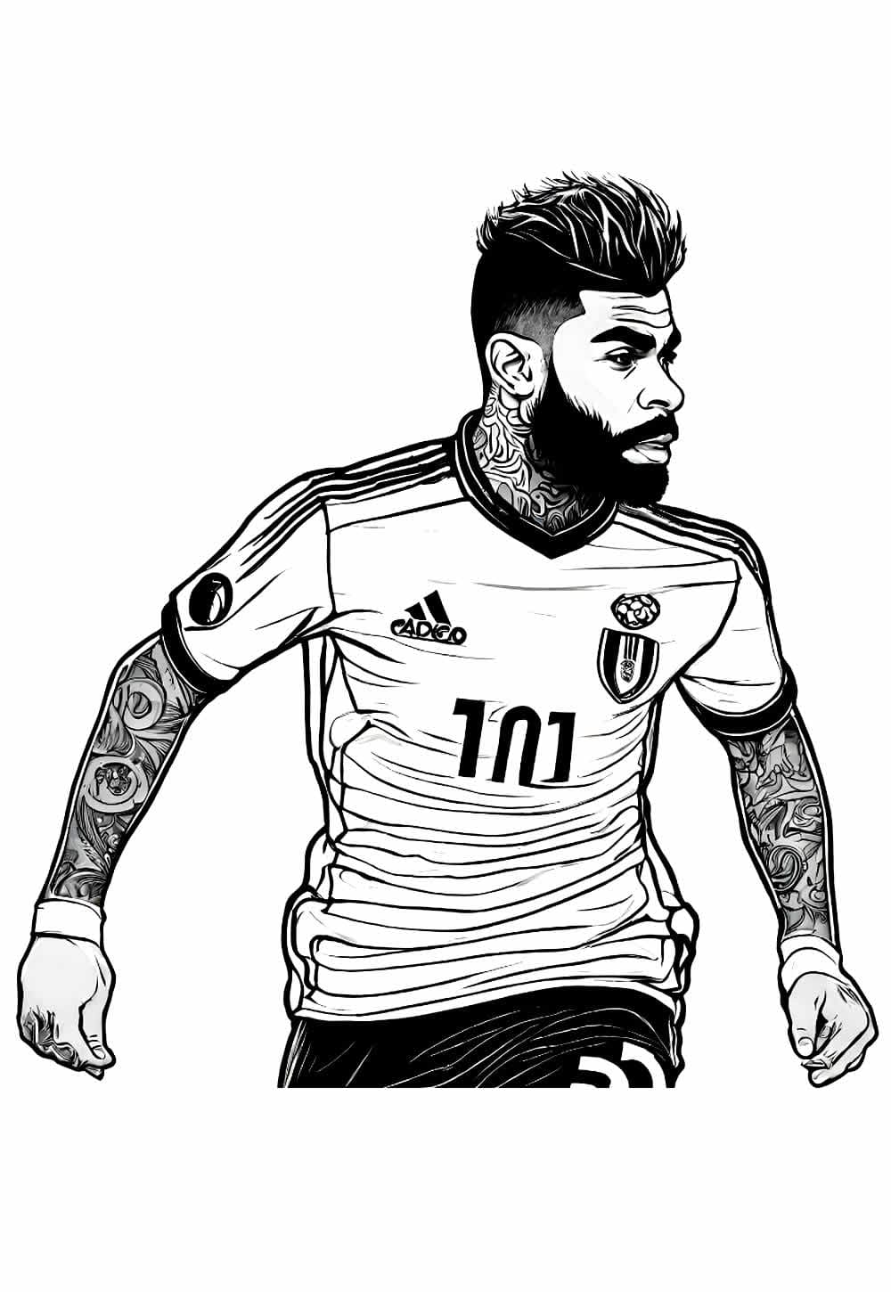 Desenho deGabriel Barbosa Jogador de Futebol para colorir