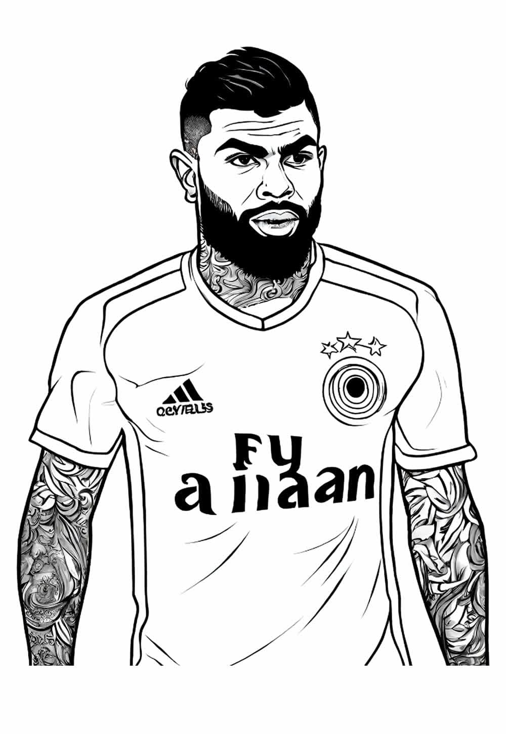 Desenho deGabriel Barbosa para colorir