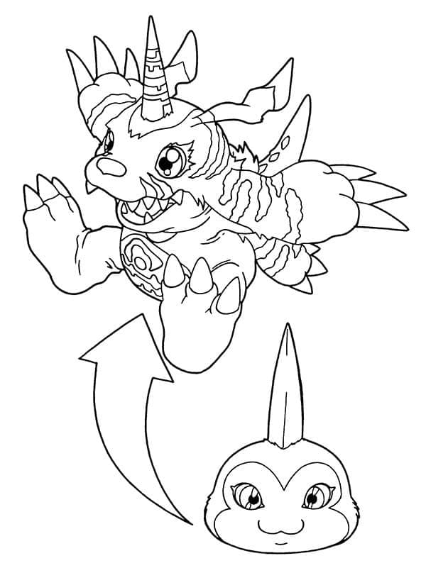 Desenho deGabumon Digimon Adventure para colorir