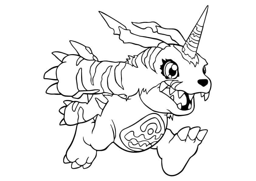 Desenho deGabumon Grátis Para Crianças para colorir