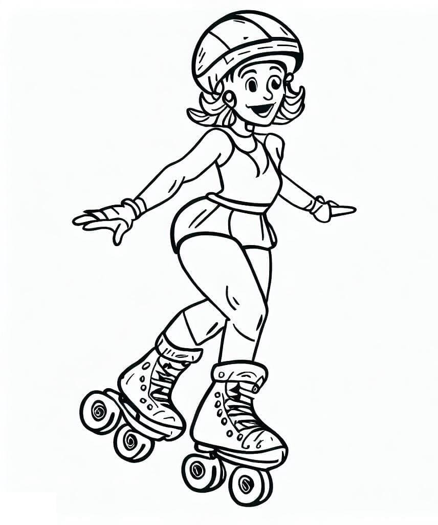 Desenho deGarota de Patins para colorir