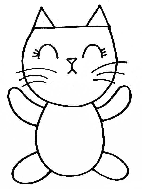 Desenho de Gatinho Fácil para colorir