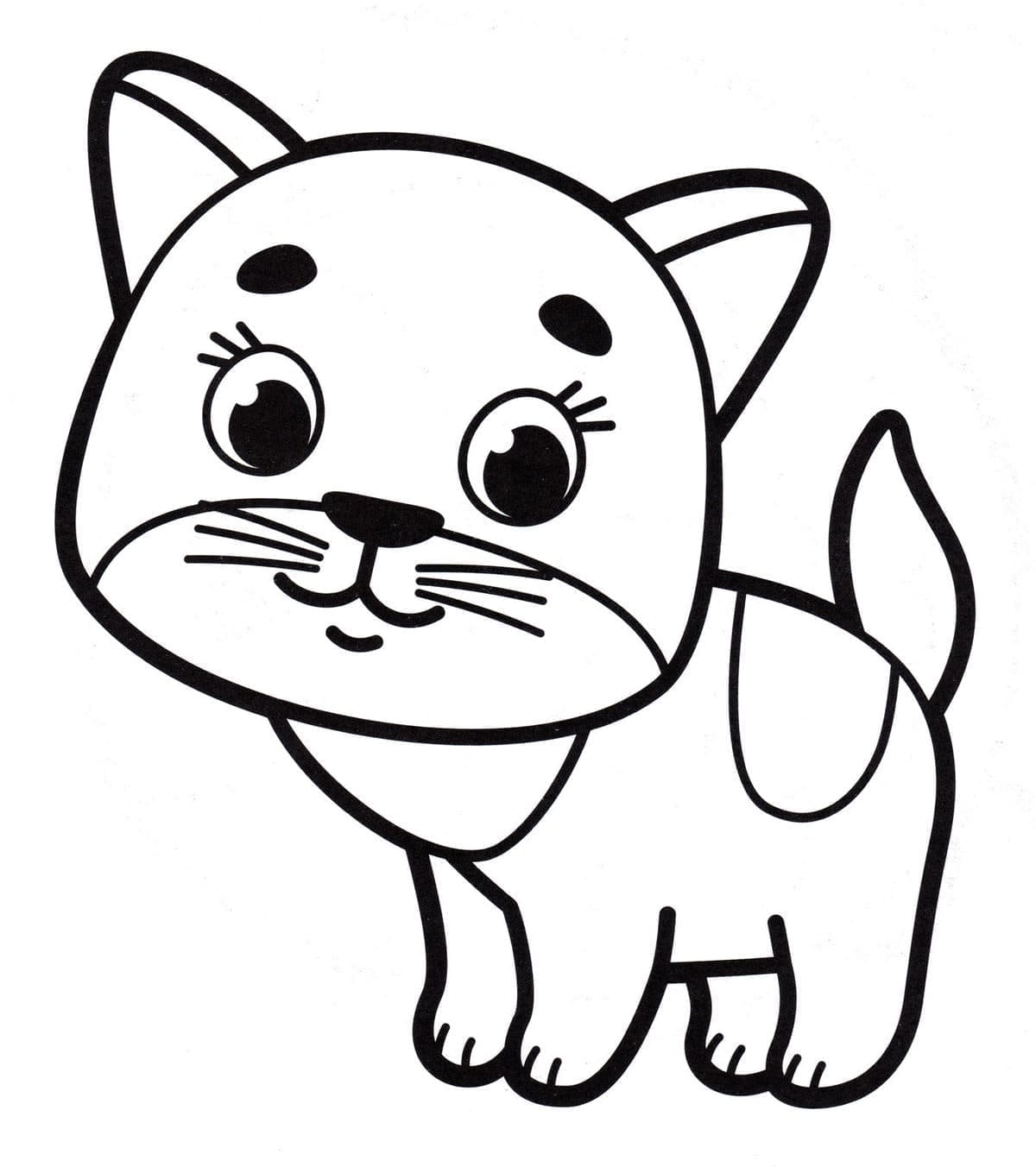 Desenho de Gatinho Muito Fofo para colorir