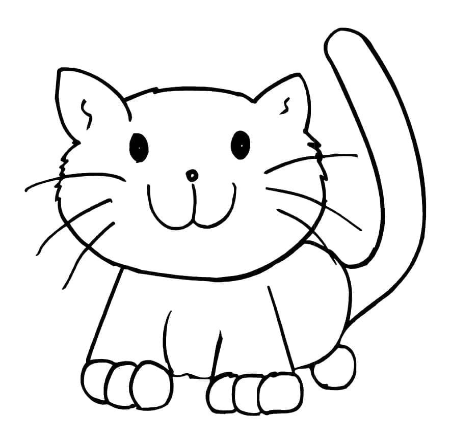 Desenho de Gatinho Simples para colorir