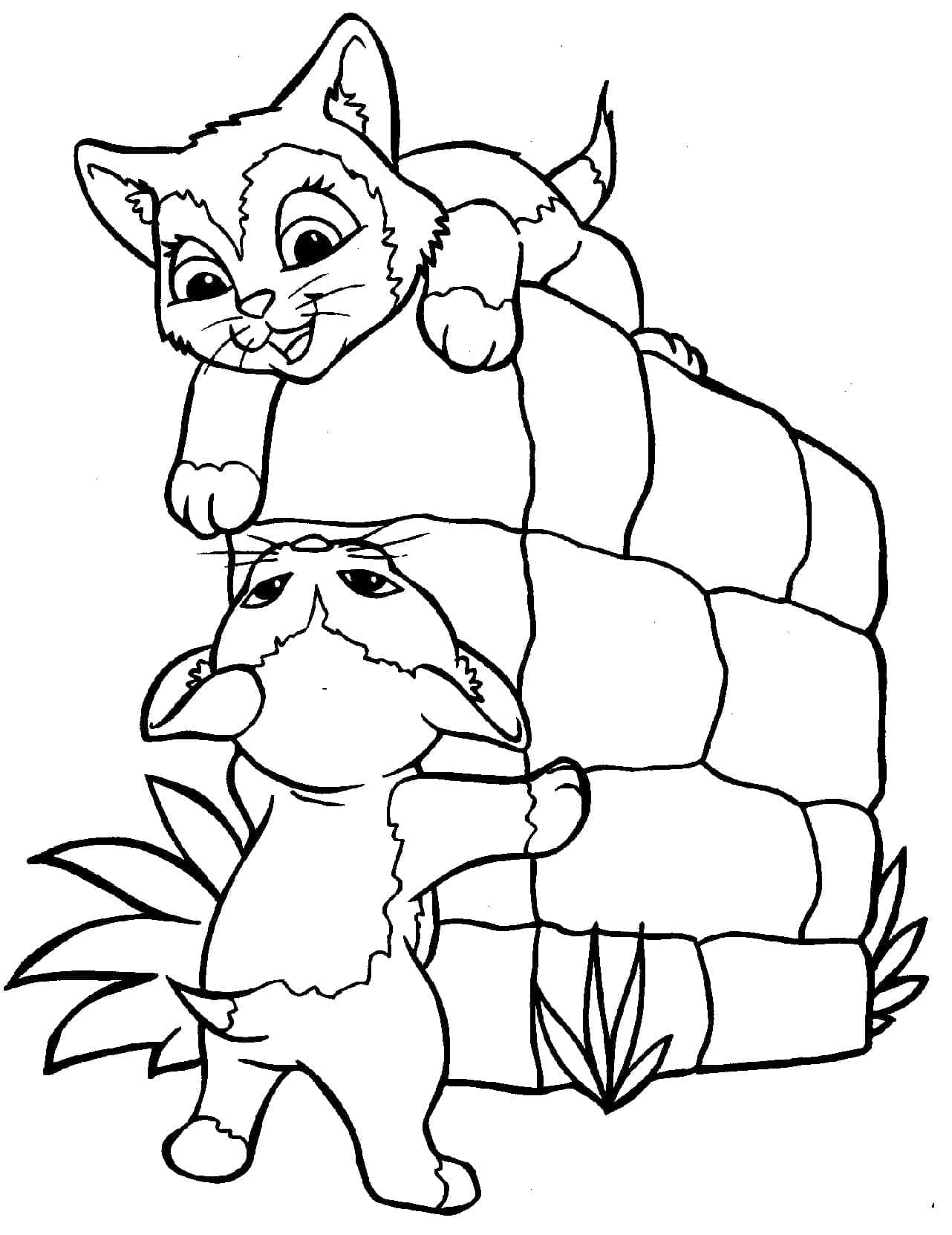 Desenho de Gatinhos Pequenos para colorir