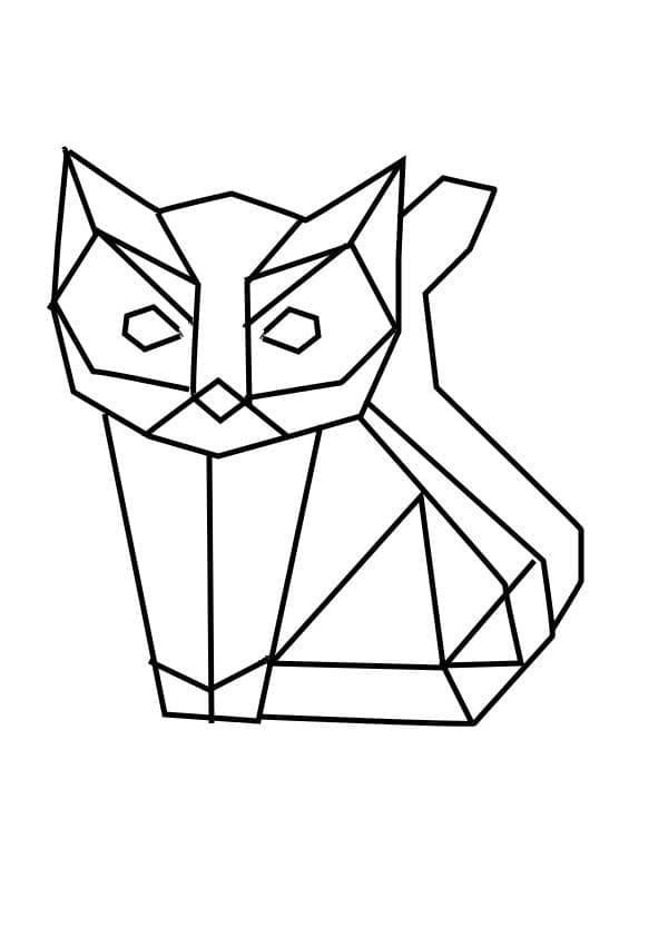 Desenho deGato De Origami para colorir