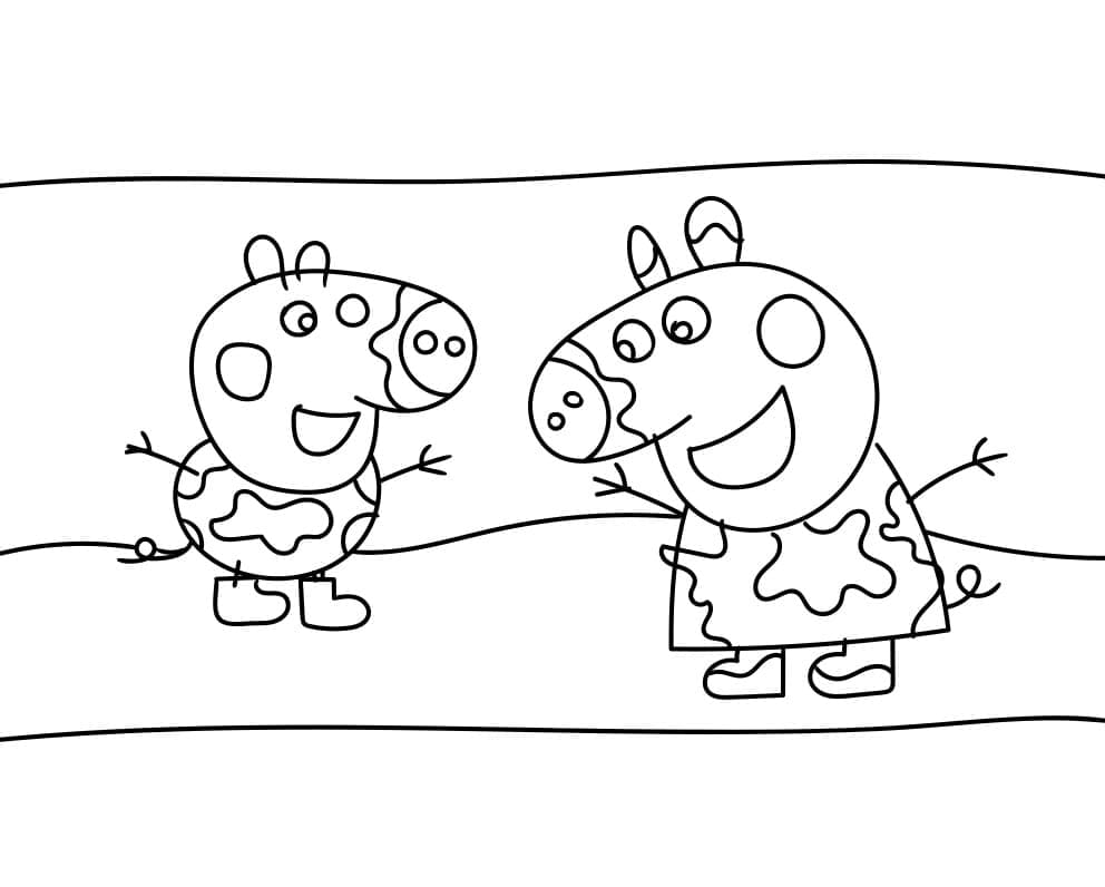 Desenho de George Pig e Peppa Pig para colorir