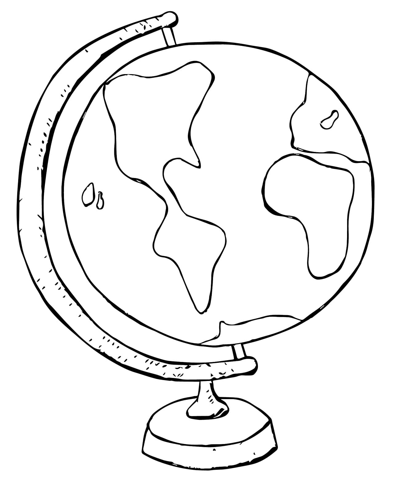 Desenho deGlobo Terrestre Para Geografia para colorir