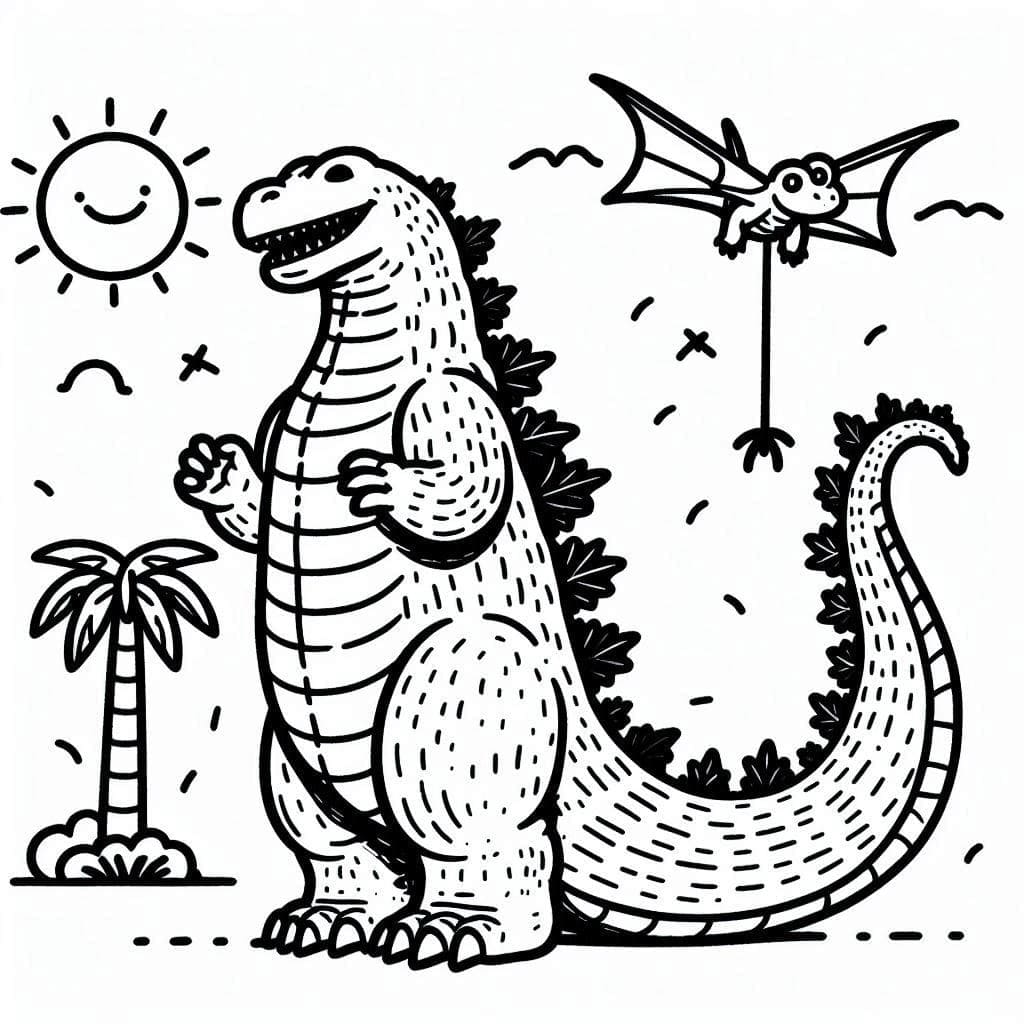 Desenho deGodzilla 4 para colorir