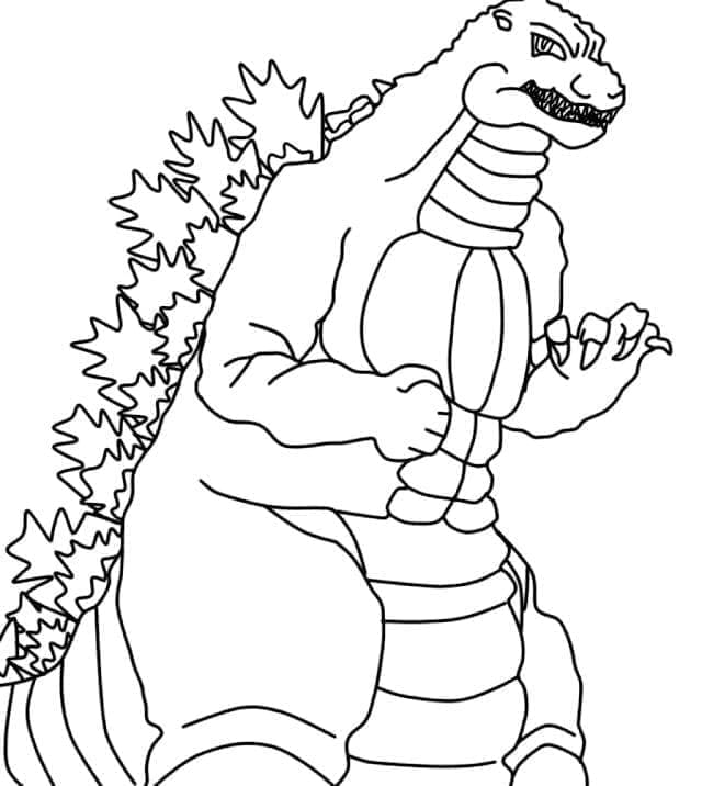 Desenho deGodzilla Imprimível Para Crianças para colorir