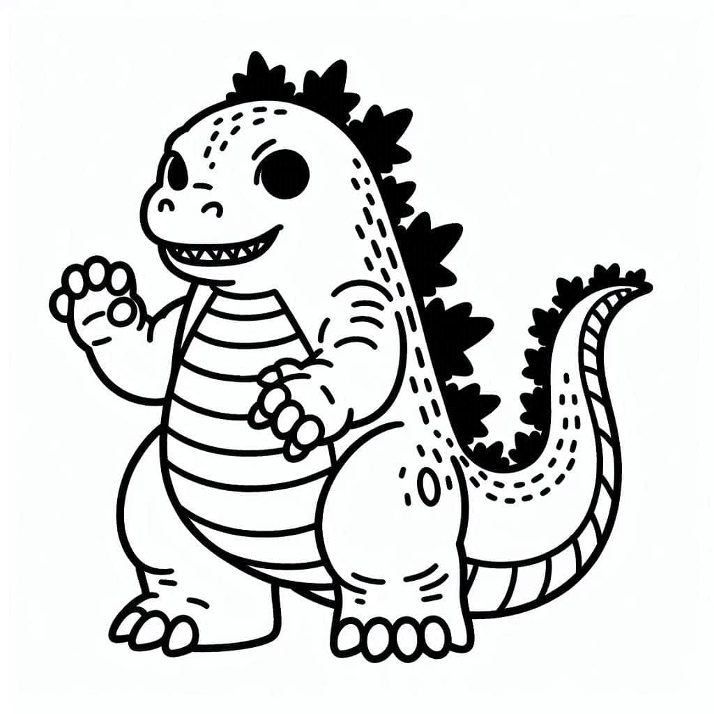 Desenho deGodzilla Muito Adorável para colorir