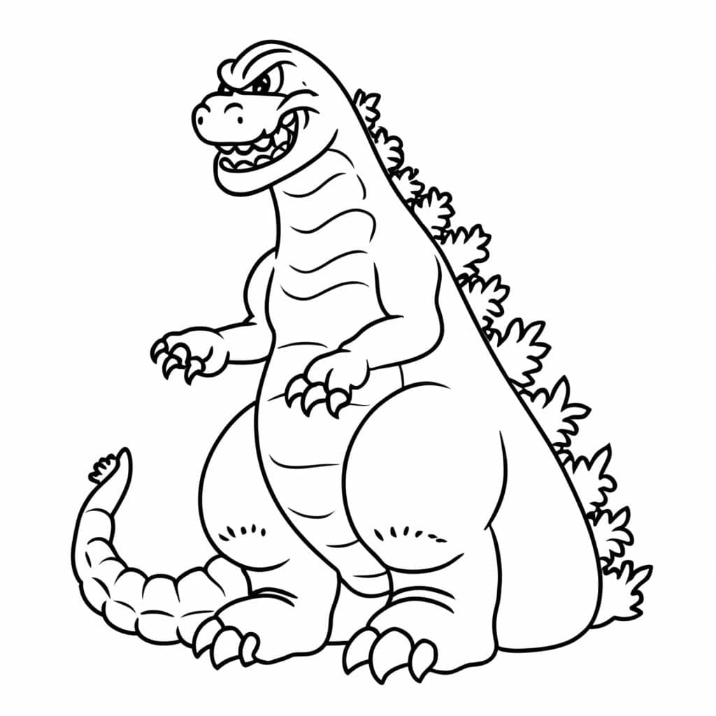 Desenho deGodzilla Muito Engraçado para colorir