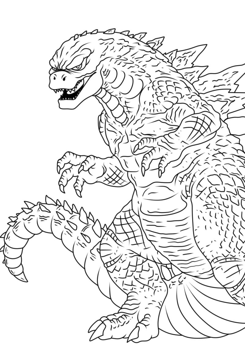 Desenho deGodzilla Para Crianças de 1 Ano para colorir