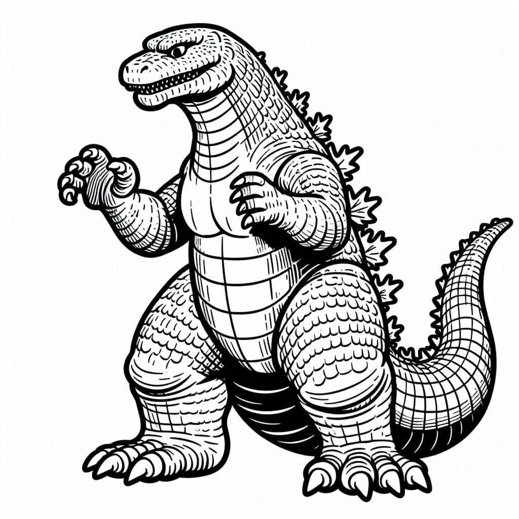 Desenho deGodzilla Para Crianças de 5 Ano para colorir