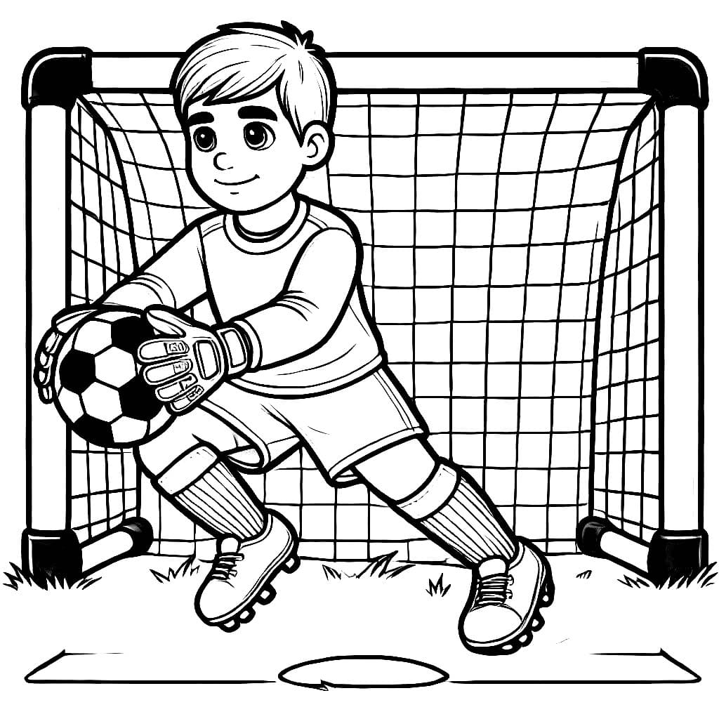 Desenho deGoleiro Pega A Bola para colorir