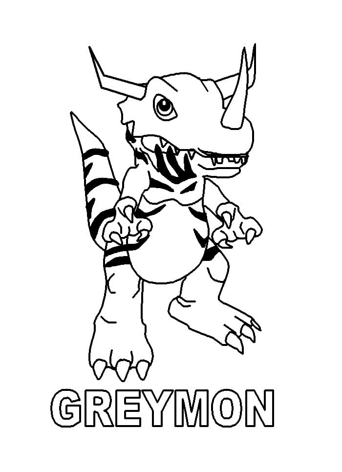 Desenho deGreymon Digimon para colorir