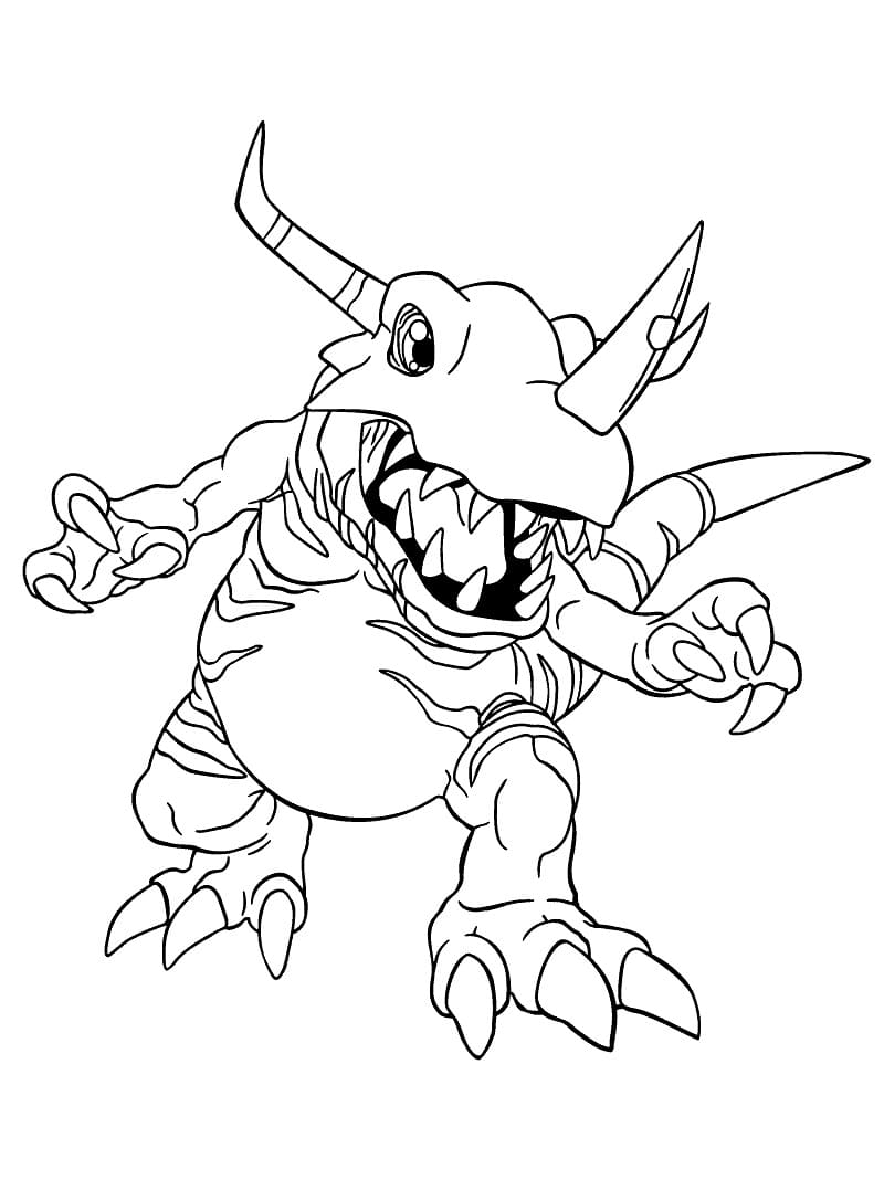 Desenho deGreymon de Digimon para colorir