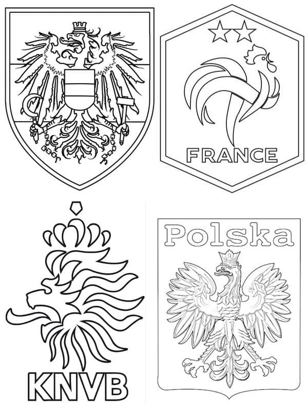 Desenho deGrupo D Euro 2024 para colorir