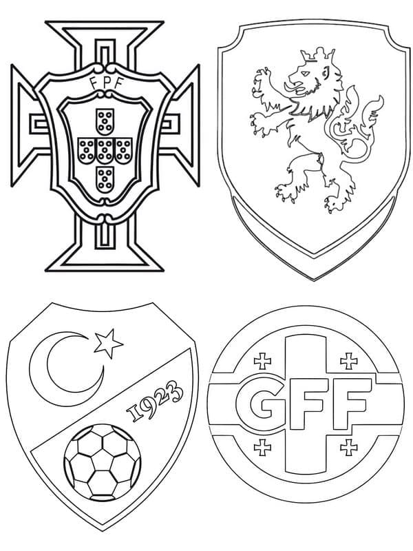 Desenho deGrupo F Euro 2024 para colorir