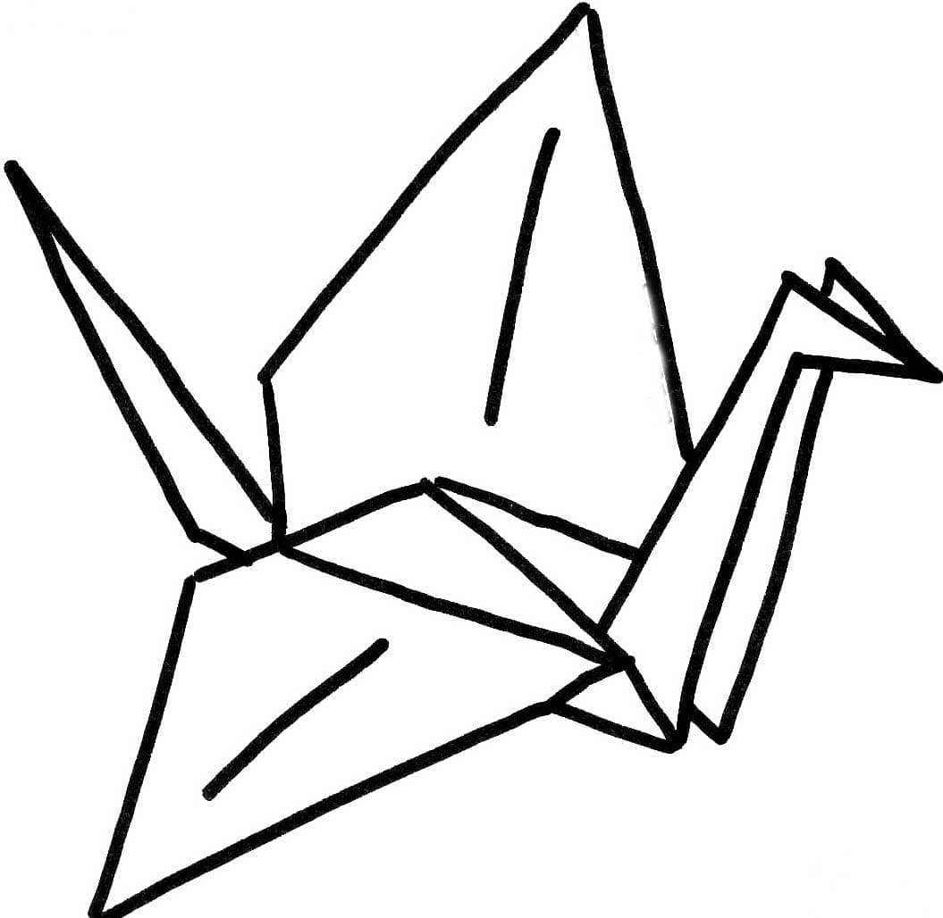 Desenho deGuindaste De Origami para colorir