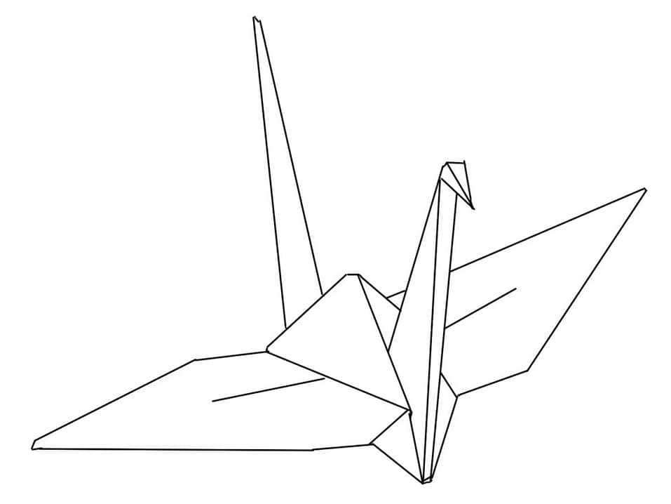 Desenho deGuindaste Origami para colorir