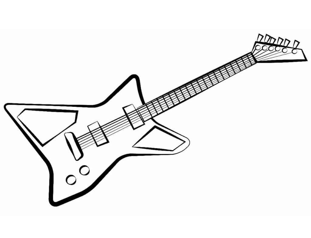 Desenho deGuitarra Elétrica Grátis Para Crianças para colorir